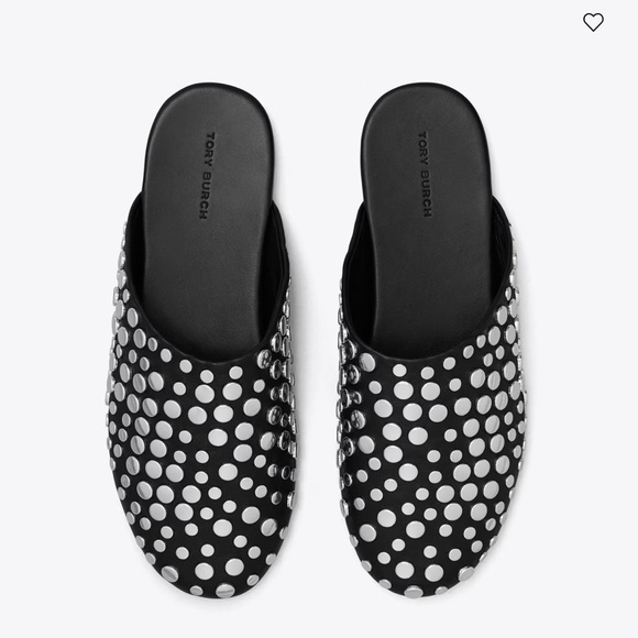 Tory Burch Black Studded Mules - Picture 2 of 9